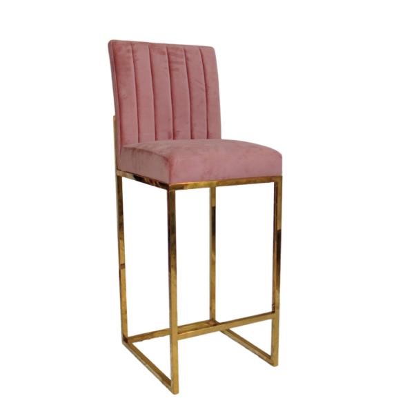 Pink Velvet Stool